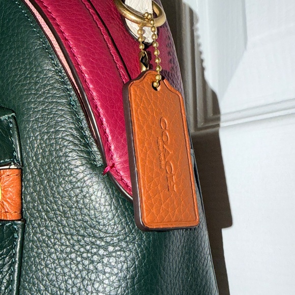 Coach Charter Backpack 18 In Colorblock Brass/amazon Green Multi C5286 - Picture 8 of 11